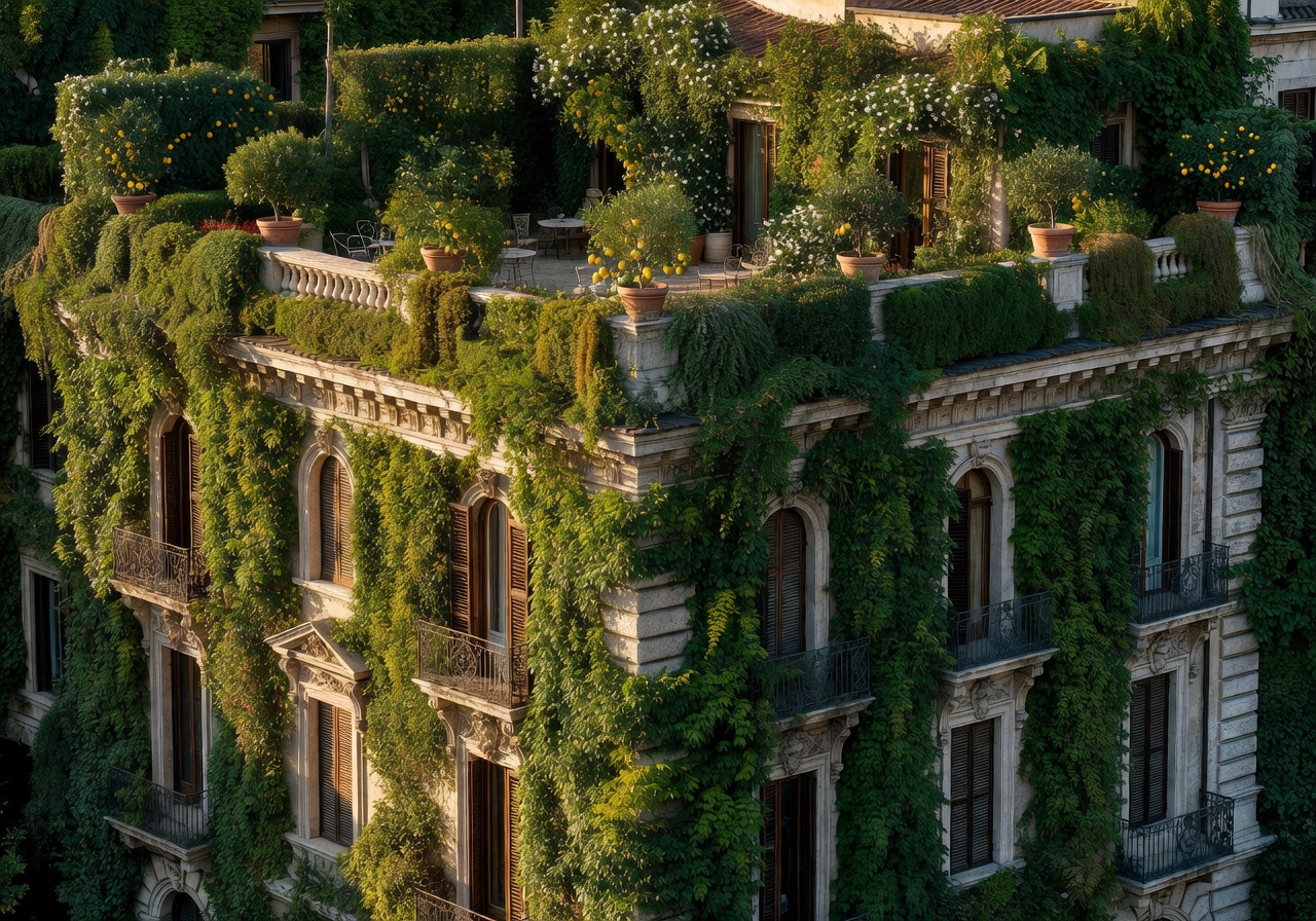 Hotel Raphael Rome rooftop garden bar with ancient Roman skyline and dome views at twilight